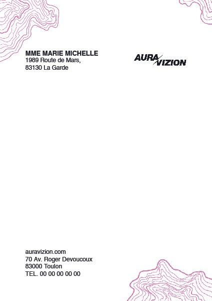 Mockup du papier à en-tête AuraVizion